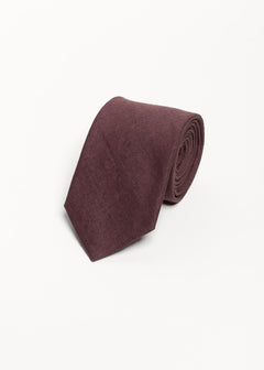 The 100% Linen Tie  Bordeaux