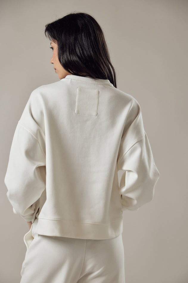 Loose Fit Crewneck Interlock Sweatshirt