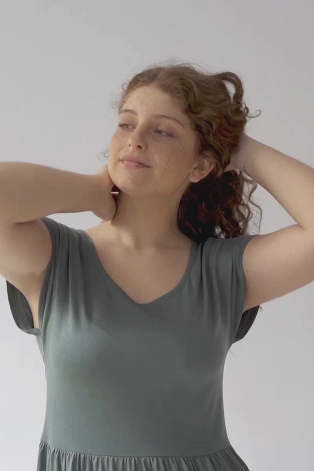 Hanna Tencel Long Dress Blue