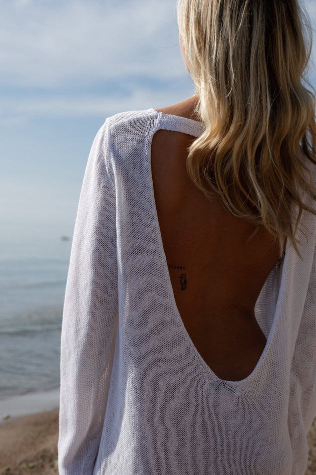 Mare Linen Long Dress White