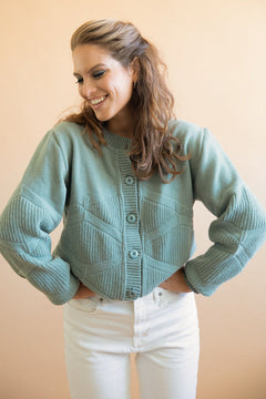 Tanaisie Merino Cardigan Mint Green