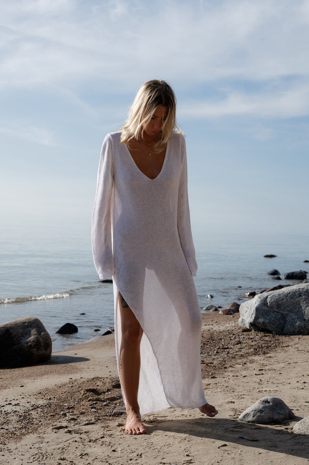 Mare Linen Long Dress White