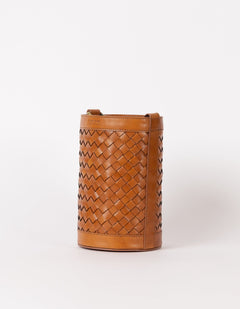 Zola Woven Leather Laukku Cognac Ruskea