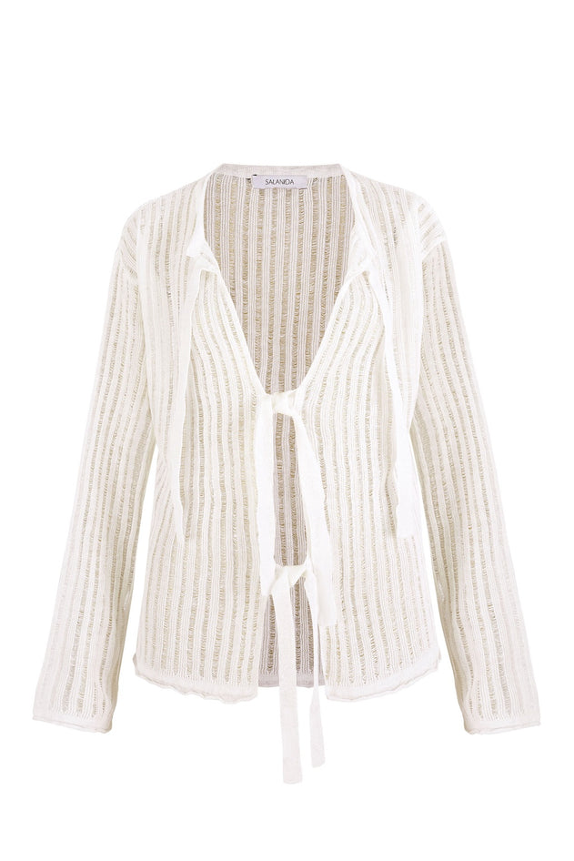 Sole Linen Cardigan White