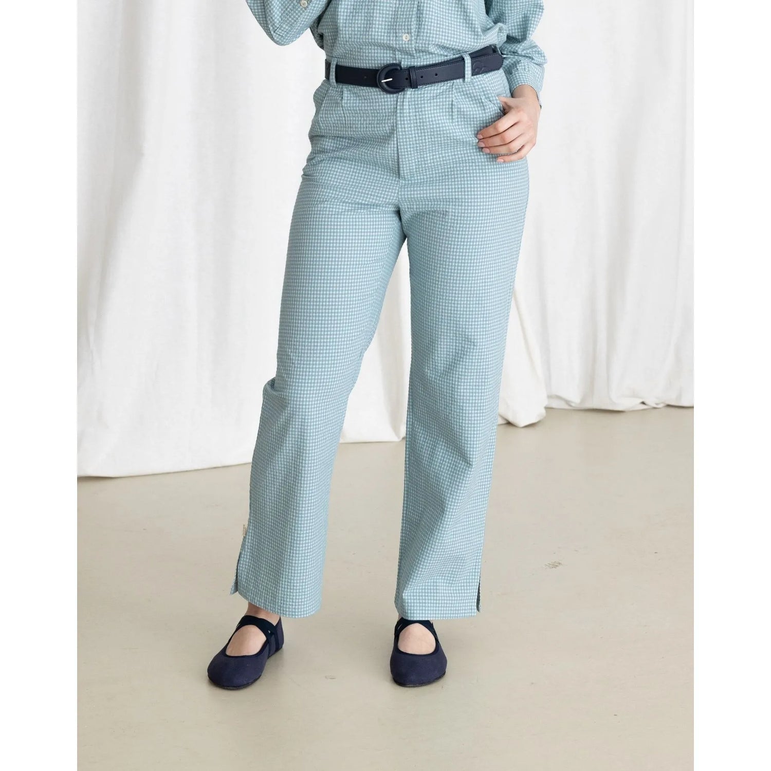Vichy Trousers Aguamarine