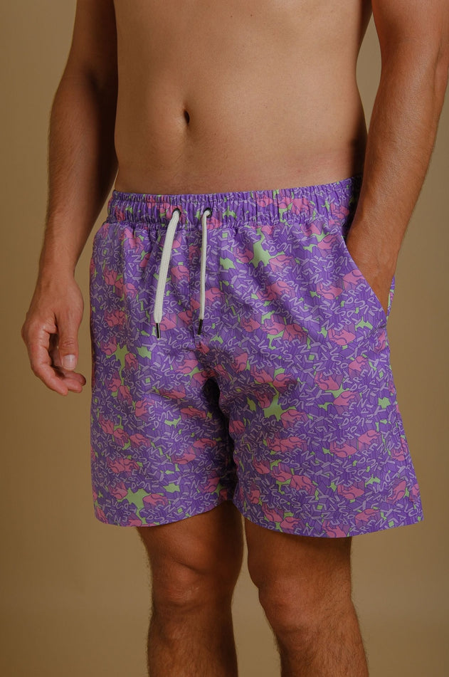 Men's Trippyplant Swim Shorts Sour Grape