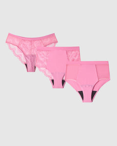 Kuukautisalushousut 3-pack Pinkki