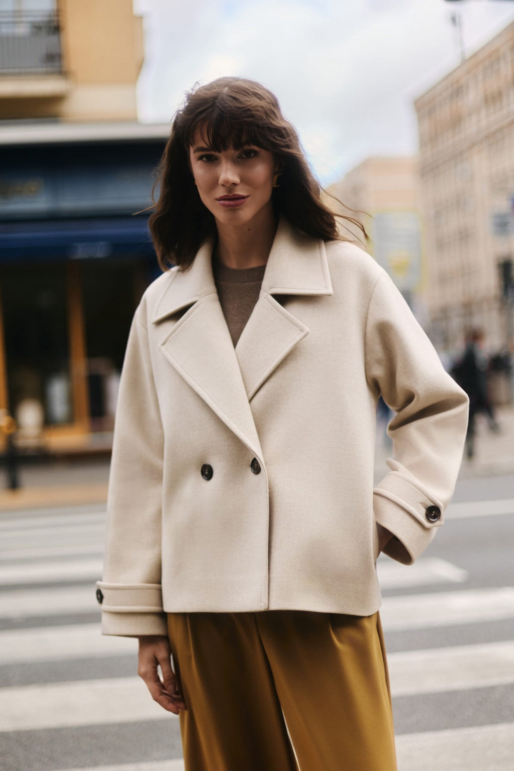 Light wool jacket beige