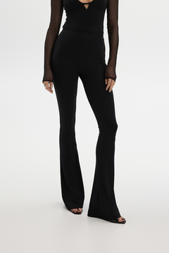 Saint Body High-Waisted Bell-Bottom Trousers Black