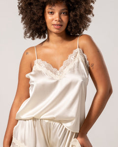 Silk Lace Camisole Cream White