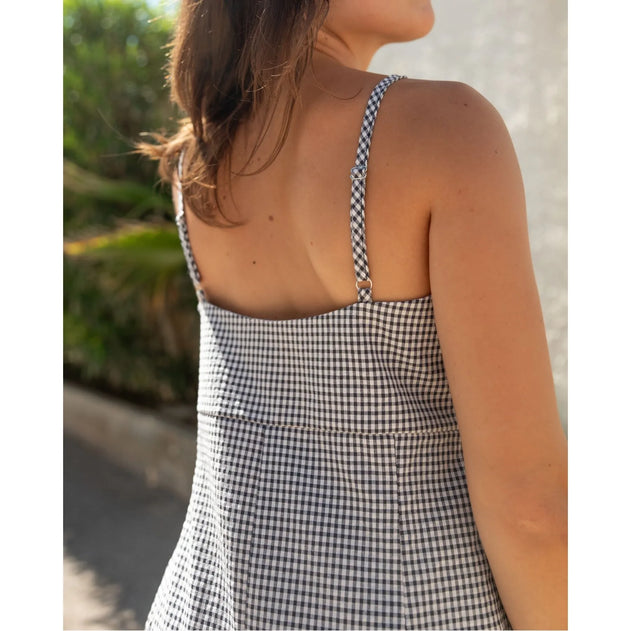 Aura Jumpsuit Black Gingham