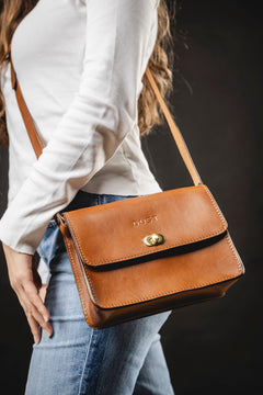 Leather Crossbody Santa Fe Collection Brown