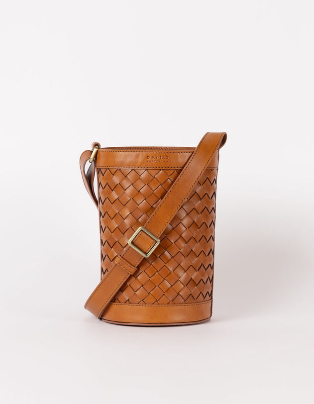 Zola Woven Leather Laukku Cognac Ruskea