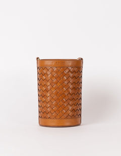 Zola Woven Leather Laukku Cognac Ruskea