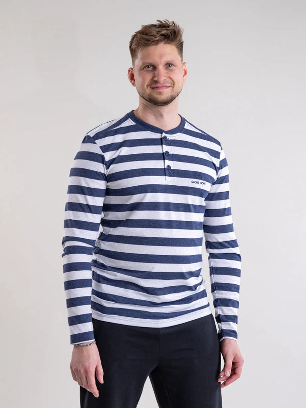 Kuntta Shirt Navy Blue and White Striped