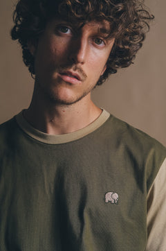 Color Block T-Shirt Dark Olive/Incense