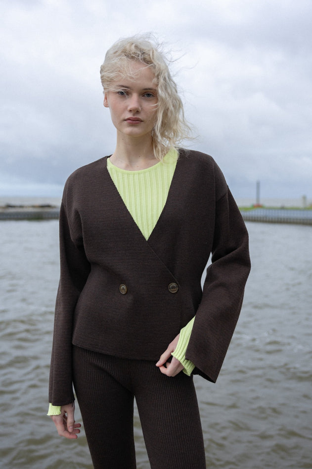 Brera Merino Long-Sleeve Top Limone