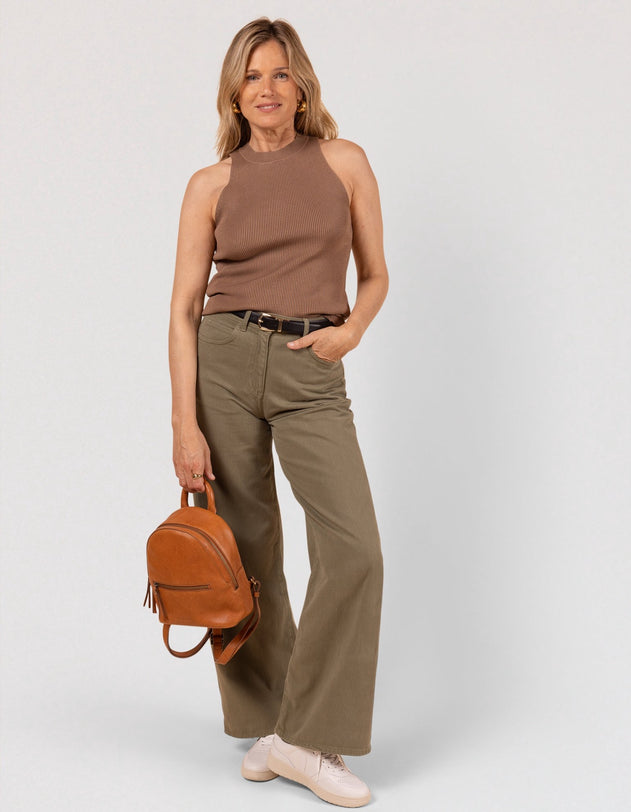 Ivy Mini Backpack Soft Grain Leather Wild Oak