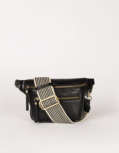 Beck's Bum Bag Black Checkered Stromboli Leather