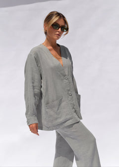 Kuta Linen Jacket Grey