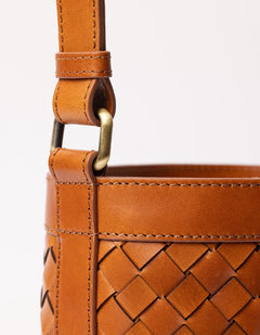 Zola Woven Leather Laukku Cognac Ruskea