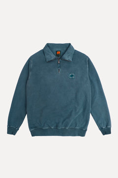 Men's Sauce Pigment Quarter Zip Sweater Elm Green