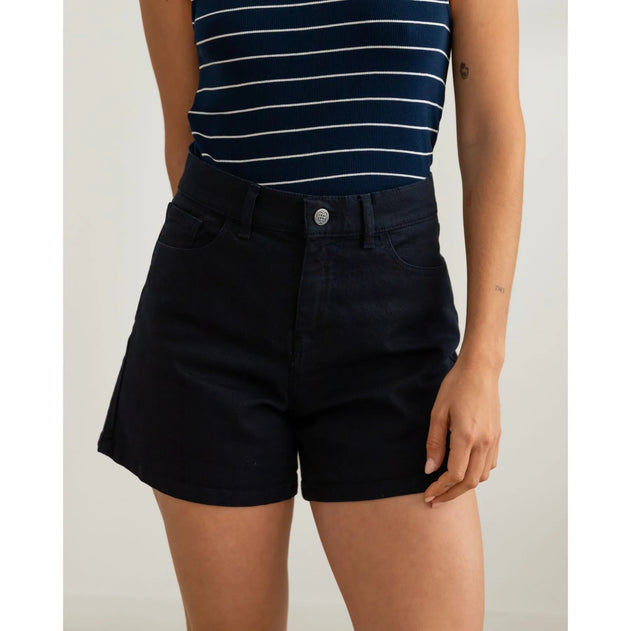 Twill Denim Shorts Navy Blue