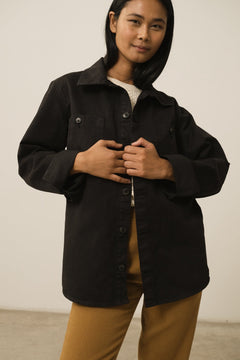 Helmut Unisex Organic Cotton Worker Overshirt Black