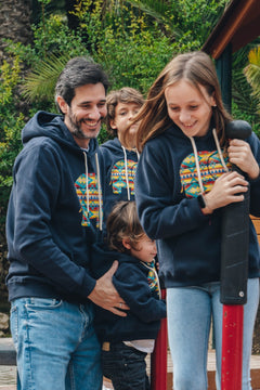 Kid's Navajo Organic Hoodie Trendsplant Blue