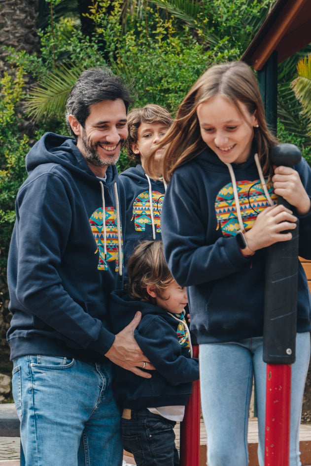 Kid's Navajo Organic Hoodie Trendsplant Blue