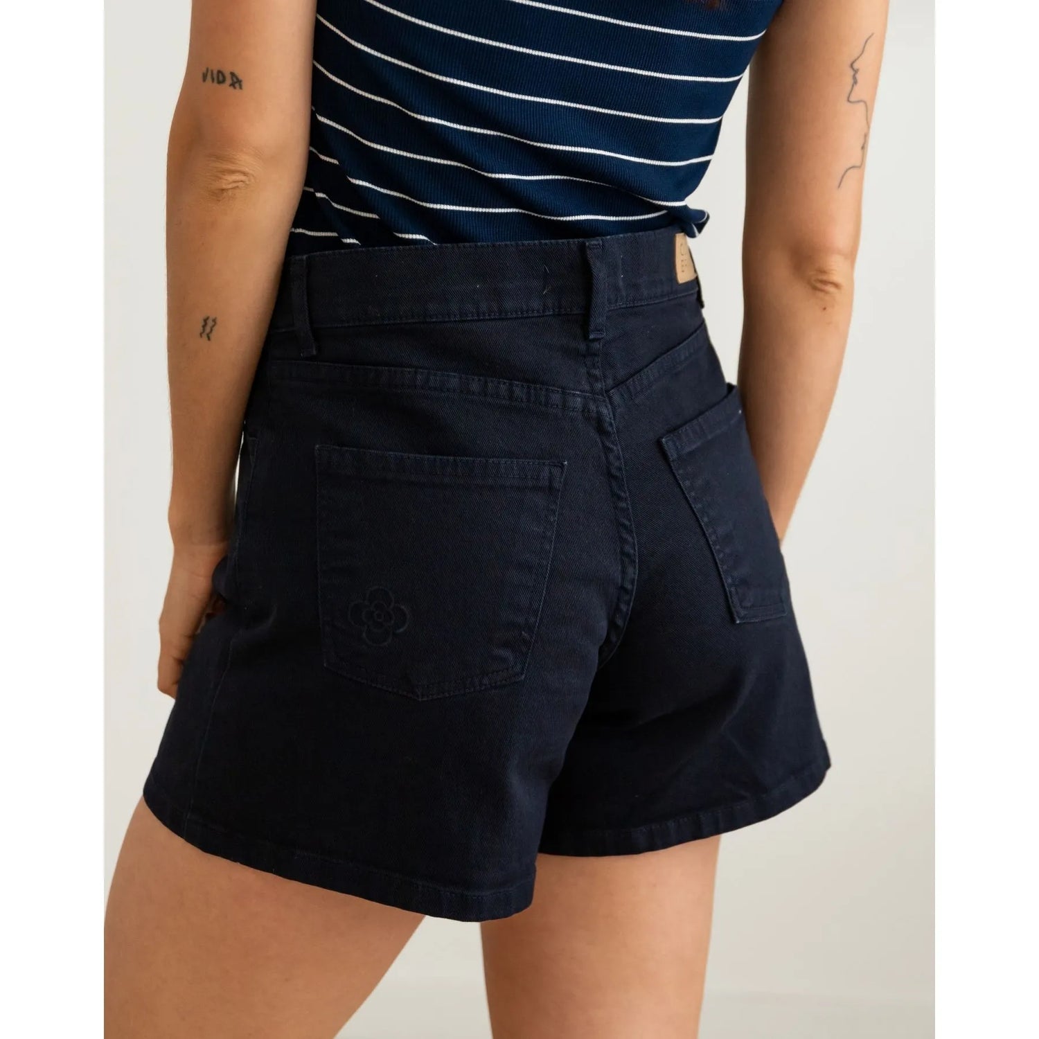 Twill Denim Shorts Navy Blue