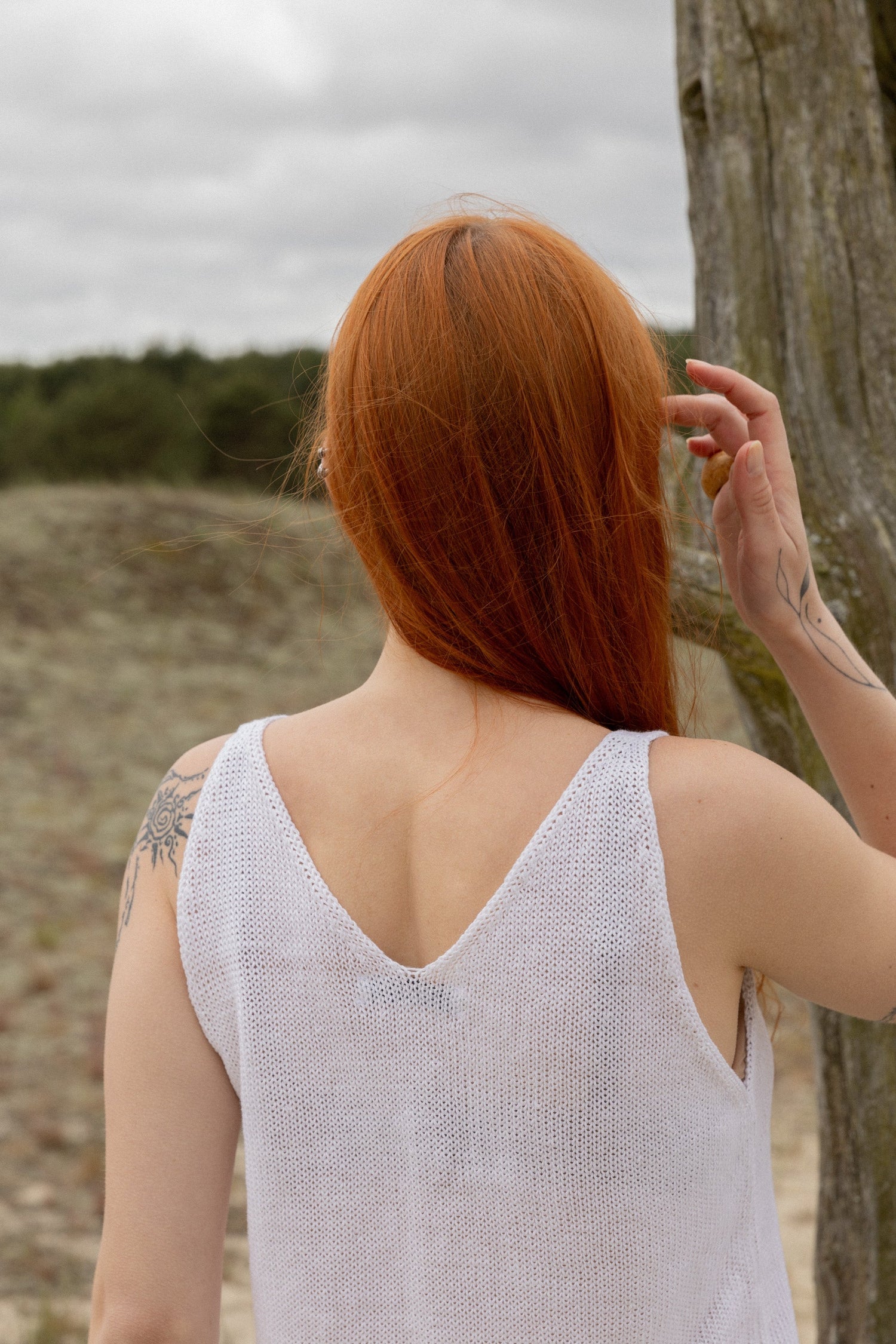 Mare Linen Tank Top White