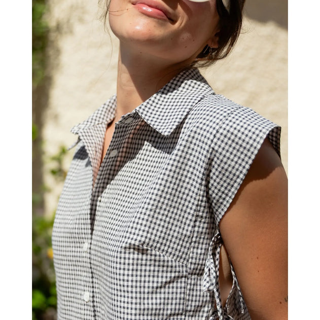 Sabia Top Black Gingham