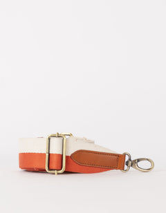 Striped Copper & White / Laukunhihna Cognac