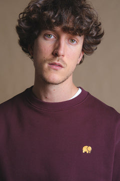 Organic Essential Sweater Wine Red