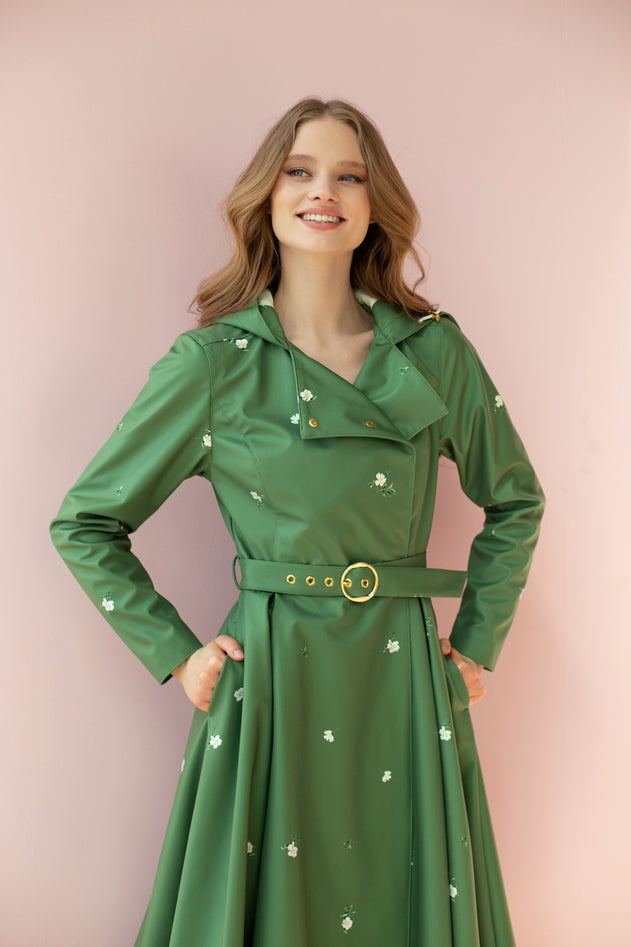 Double Breasted Trench Coat Primrose Green