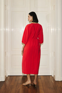 Mathilde Kimono Dress Red