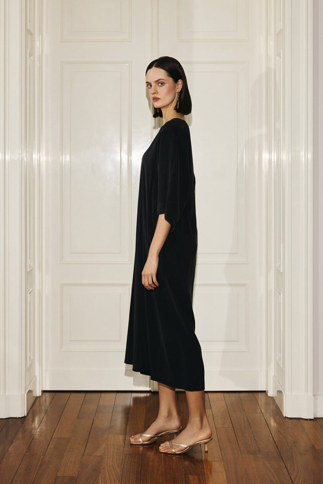 Mathilde Kimono Dress Black