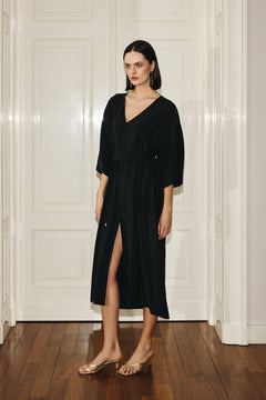 Mathilde Kimono Dress Black