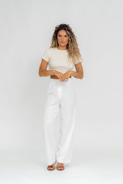 GS Cropped T-Shirt Beige