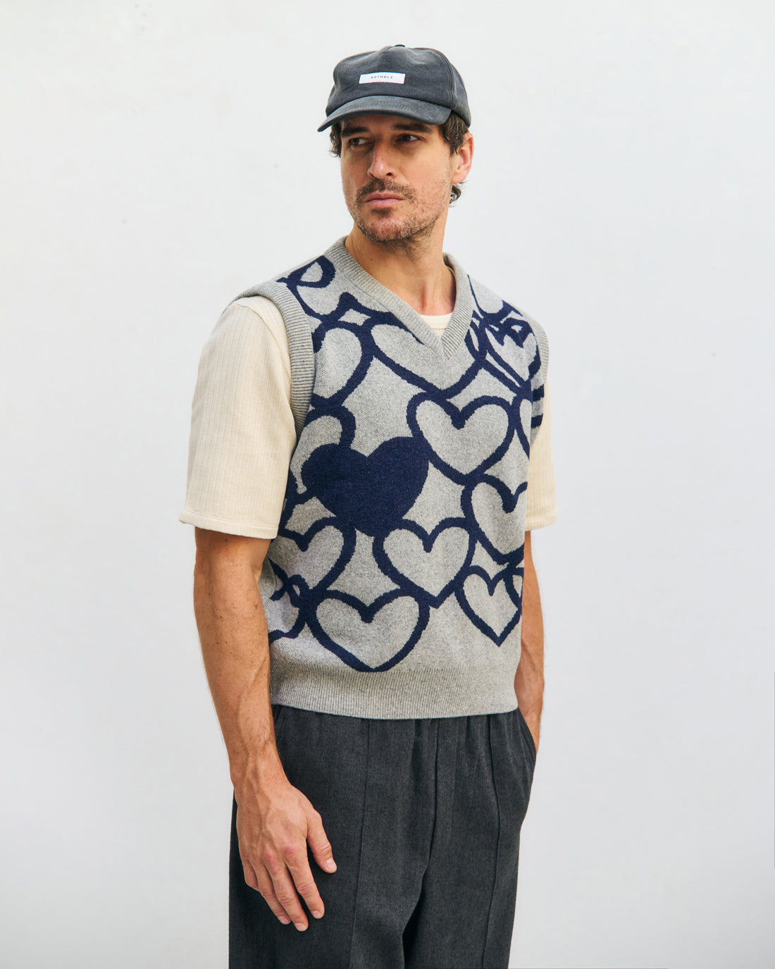 Affection Knitted Vest Warm Anthracite