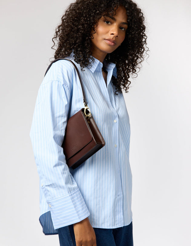 Audrey Mini Bag Classic Leather Chocolate Brown