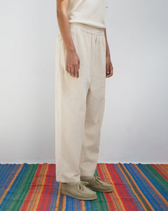 Wide Organic Cotton Unisex Cord Pant White