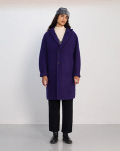 Formal Unisex Wool-Blend Coat Purple