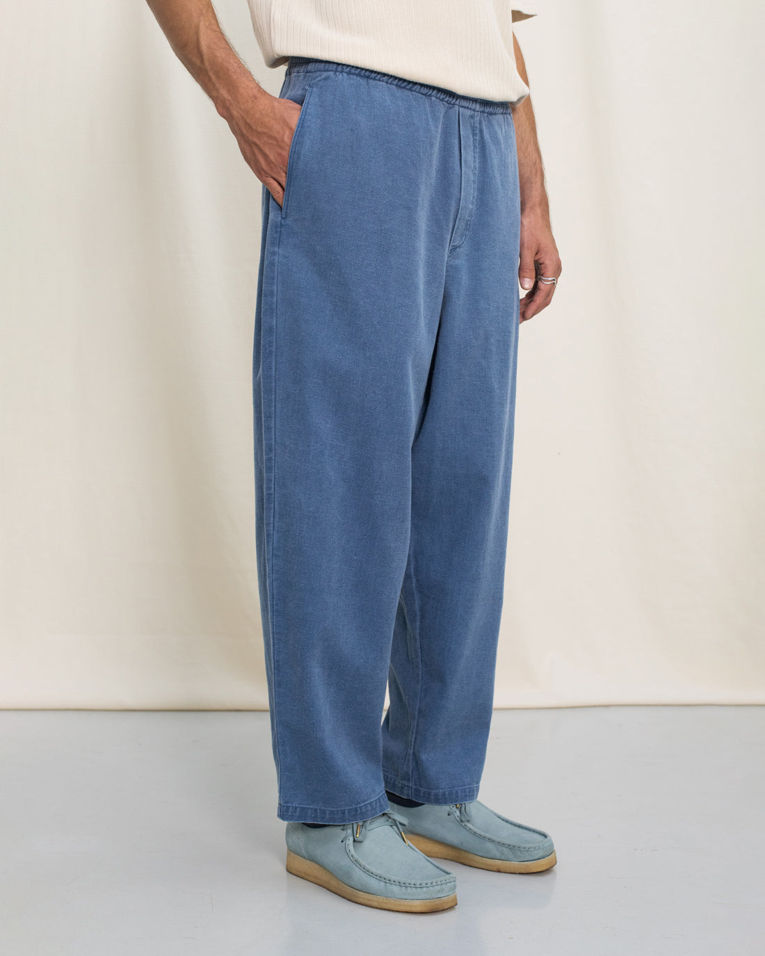 Wide Pants Washed Denim