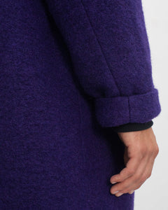 Formal Wool-Blend Coat Purple