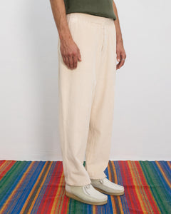 Wide Organic Cotton Cord Pant White