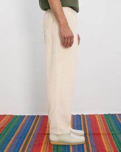 Wide Organic Cotton Cord Pant White