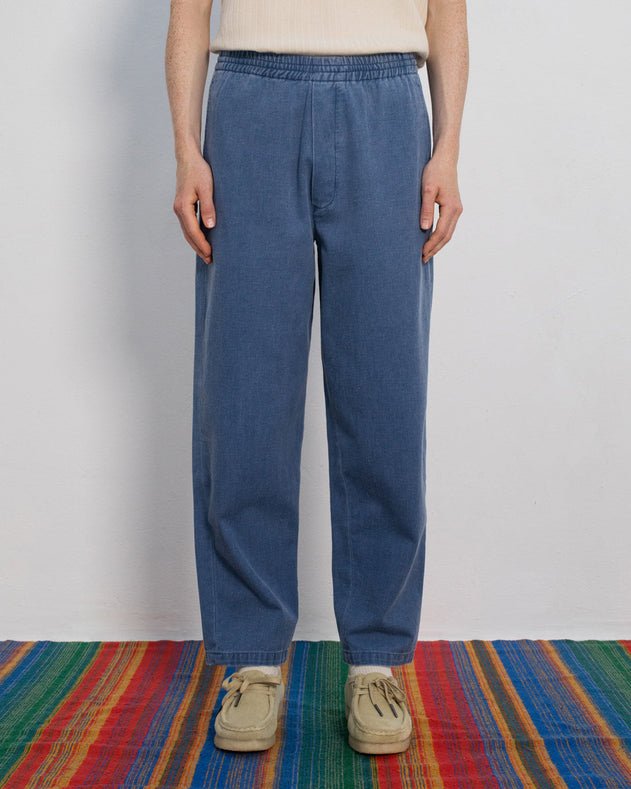 Recycled Denim Wide Unisex Pant Blue