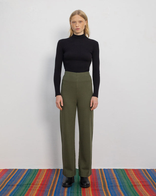 Ribbed Lounge Pant Green